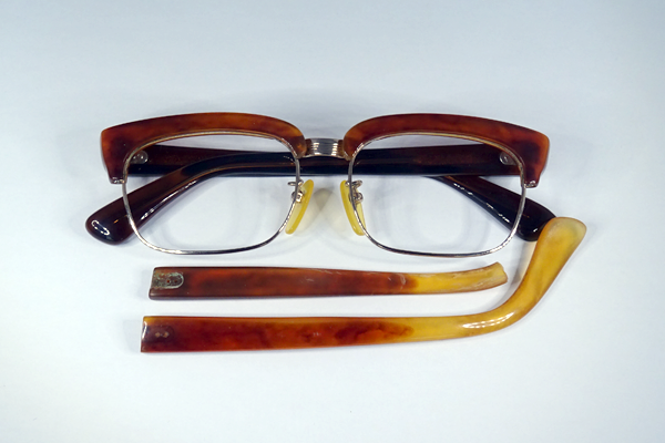 べっ甲　テンプル　樹脂にて復刻再生