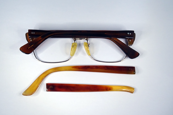 べっ甲　テンプル　樹脂にて復刻再生