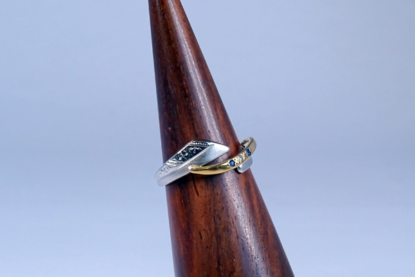 マダムグレー　天然石付き　グラスリメイク