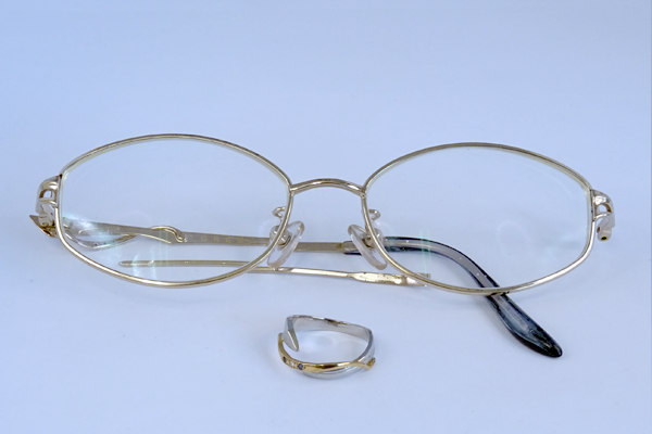 マダムグレー　天然石付き　グラスリメイク