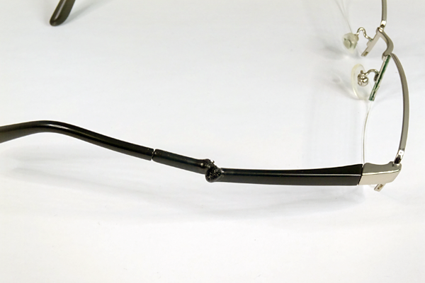 TR-90 軽量樹脂テンプル溶け 修復再生