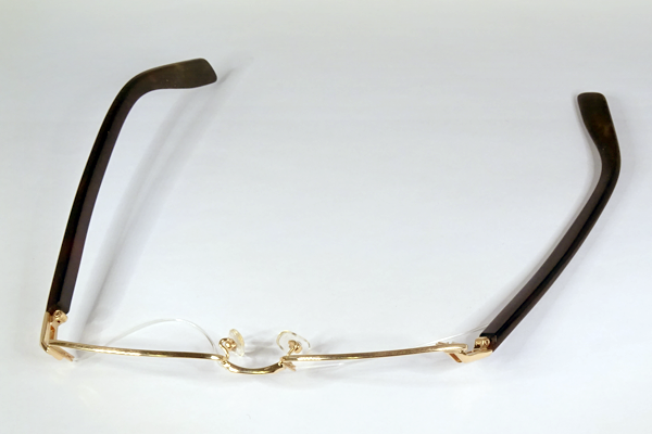 K18 べっ甲テンプル 変形直し・溶接 修復再生