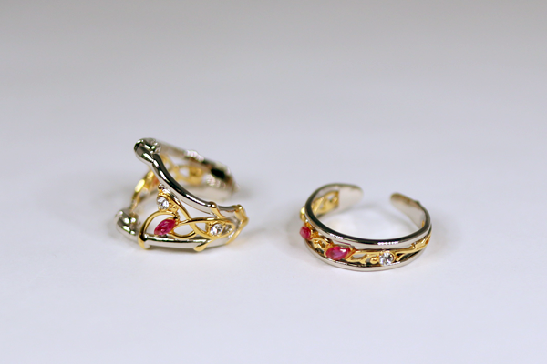 ルビー付き 婦人ツーポ　グラスリメイク １・２