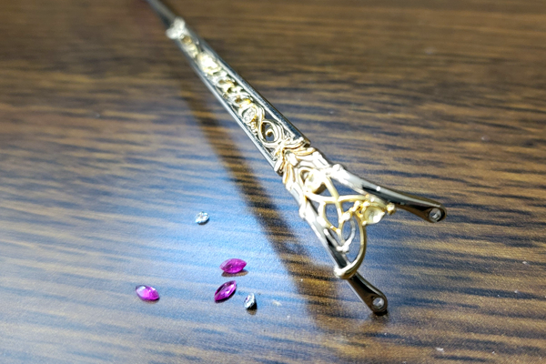 ルビー付き 婦人ツーポ　グラスリメイク １ リング