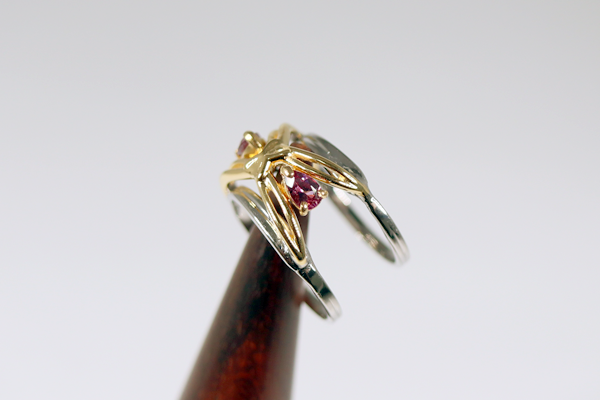 LUSTER 特殊加飾　グラスリメイク　天然石ダブルリング