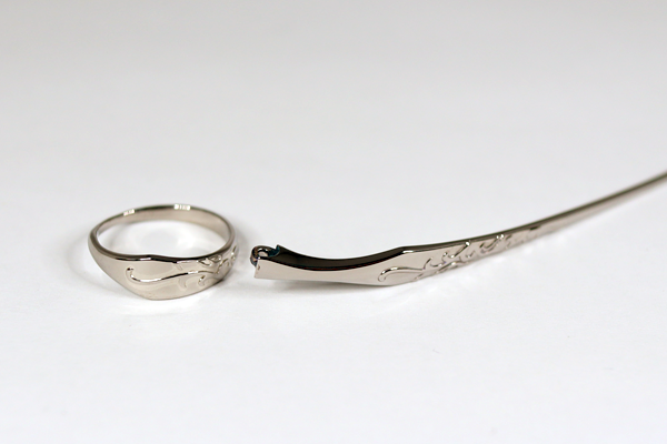 婦人用フレーム 唐草模様　グラスリメイク リング