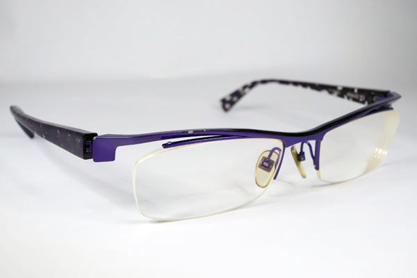 アランミクリ　フロント塗装 テンプル割れ　修復再生