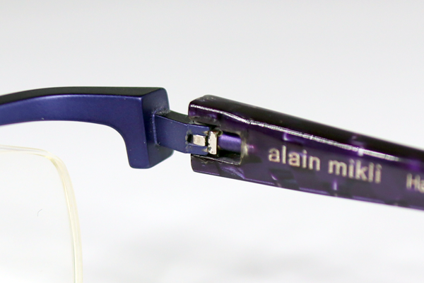 アランミクリ　フロント塗装 テンプル割れ　修復再生