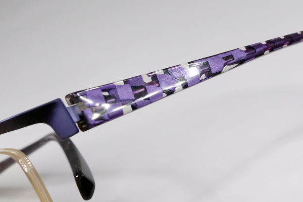 アランミクリ　フロント塗装 テンプル割れ　修復再生