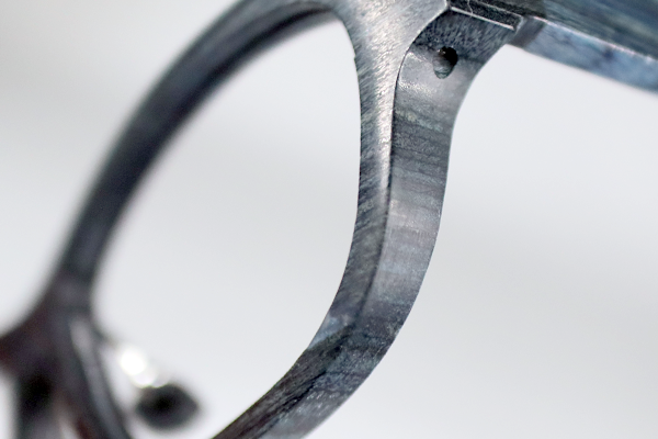 杉本 圭　ウッドフレーム 左リム割れ　修復再生