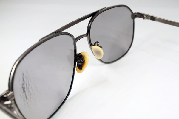 紳士用フレーム　テンプル/レンズ新規交換　両クリングス新規　修復再生