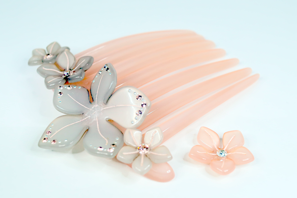 アセチロイド かんざし　花びら取付　修復再生