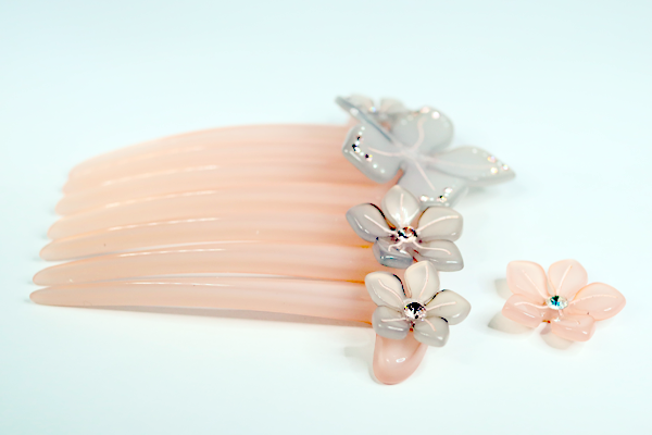 アセチロイド かんざし　花びら取付　修復再生